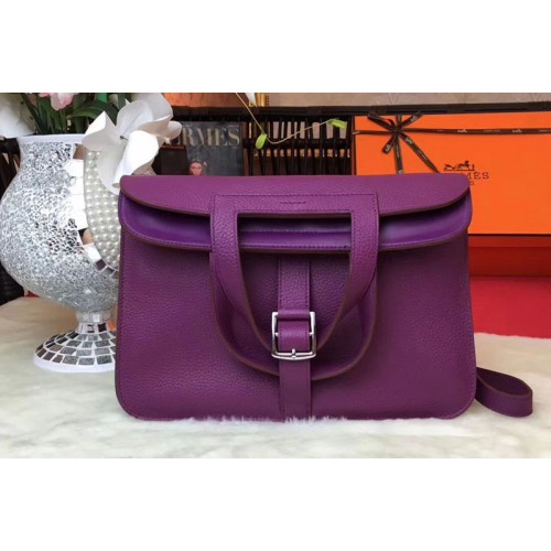 Hermes Halzan 31 Bags Original Taurillon Leather Purple Hermes Halzan 31 Bags Original Taurillon Leather Purple