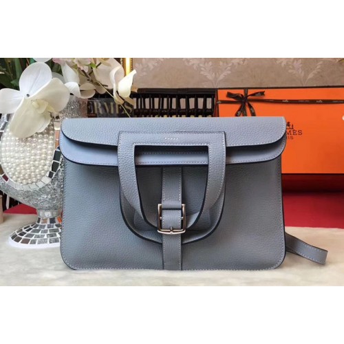 Hermes Halzan 31 Bags Original Taurillon Leather Light Blue Hermes Halzan 31 Bags Original Taurillon Leather Light Blue