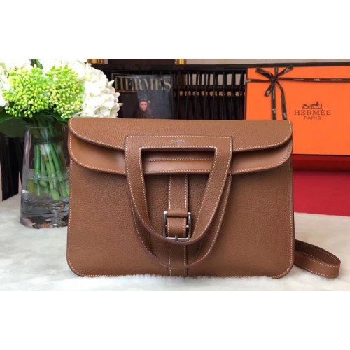 Hermes Halzan 31 Bags Original Taurillon Leather Brown Hermes Halzan 31 Bags Original Taurillon Leather Brown