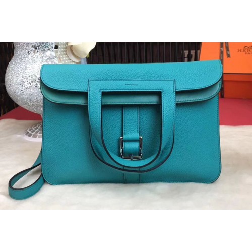 Hermes Halzan 31 Bags Original Taurillon Leather Blue