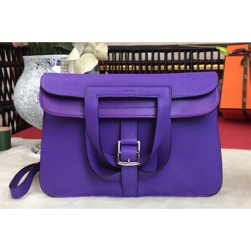 Hermes Halzan 31 Bags Original Taurillon Leather Purple Hermes Halzan 31 Bags Original Taurillon Leather Purple