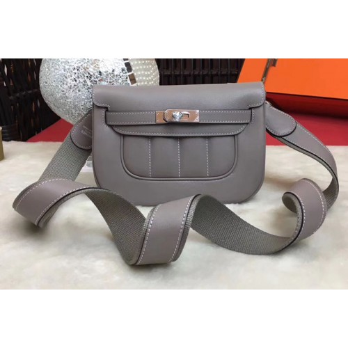 Hermes Berline 20cm Original Swift Leather Bags Grey