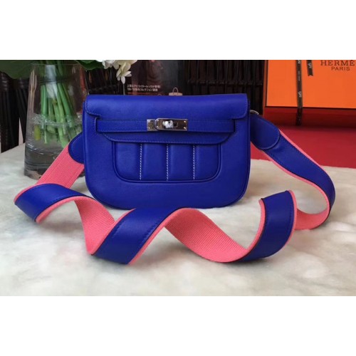 Hermes Berline 20cm Original Swift Leather Bags Blue