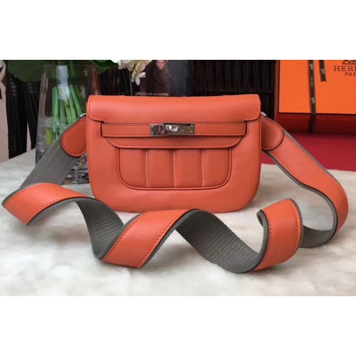 Hermes Berline 20cm Original Swift Leather Bags Orange