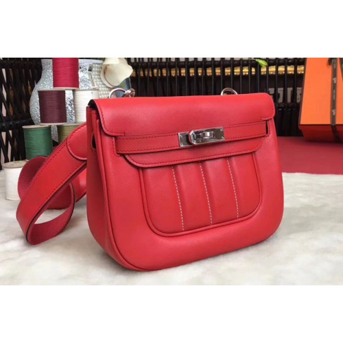 Hermes Berline 20cm Original Swift Leather Bags Red