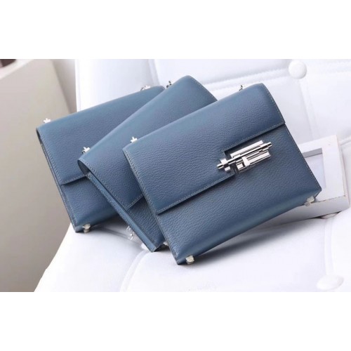 Hermes mini Chevre verrou 18cm shoulder Bag Original Togo Leather Light Blue Hermes mini Chevre verrou 18cm shoulder Bag Original Togo Leather Light Blue