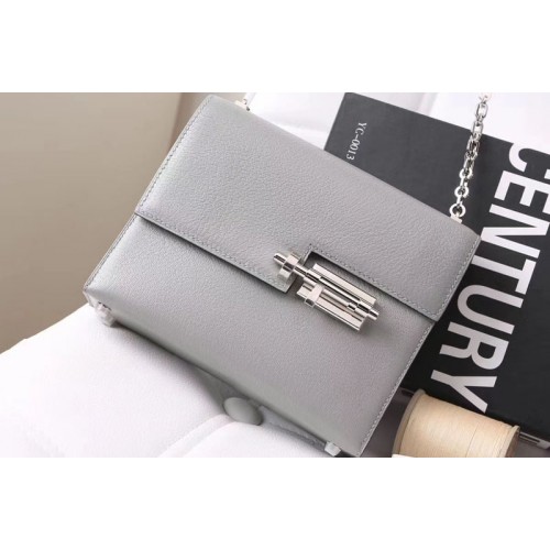 Hermes mini Chevre verrou 18cm shoulder Bag Original Togo Leather Gray