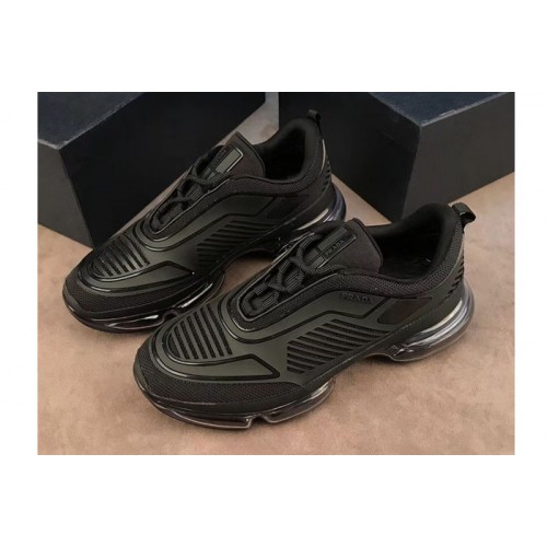 Mens Prada Mesh and Neoprene Sneakers Black Leather Mens Prada Mesh and Neoprene Sneakers Black Leather
