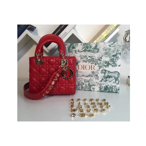 Dior M0538 My ABCDior Lambskin Bags Red Lambskin Leather Dior M0538 My ABCDior Lambskin Bags Red Lambskin Leather