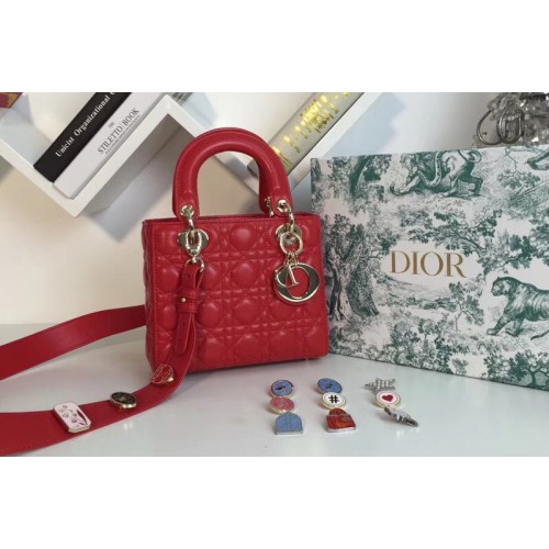Dior M0538 My ABCDior Lambskin Bags Red Lambskin Leather