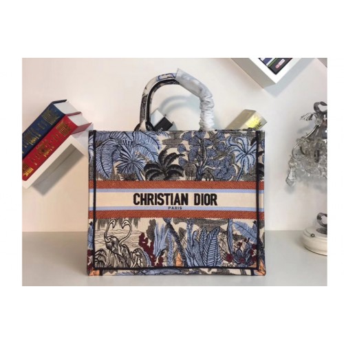 Dior M1286 Book Tote 42mm Bag in Embroidered canvas With Blue Leaf Dior M1286 Book Tote 42mm Bag in Embroidered canvas With Blue Leaf