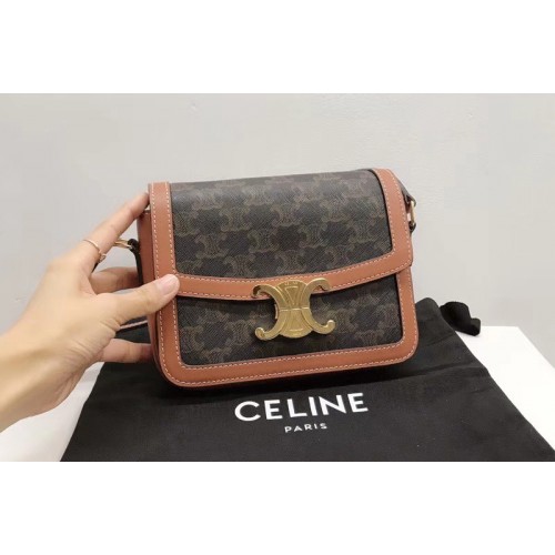 Celine 18888 TEEN TRIOMPHE BAG IN TRIOMPHE CANVAS AND CALFSKIN