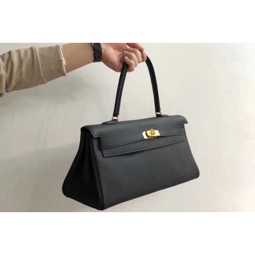 Hermes 42cm Kelly Shoulder Bag in Black Togo Leather