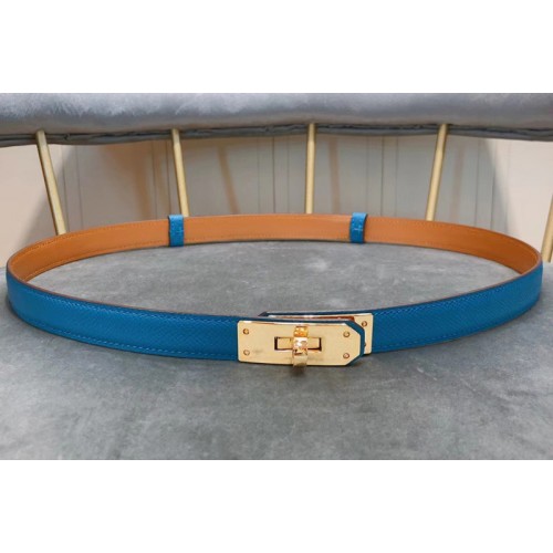 Womens Hermes 17mm Gold Kelly Buckle Leather belts in Blue Epsom Leather Womens Hermes 17mm Gold Kelly Buckle Leather belts in Blue Epsom Leather