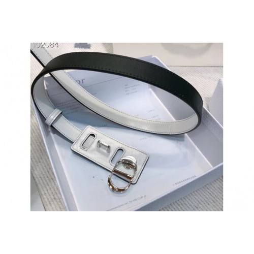 Dior 30 Montaigne lambskin belt With Silver CD buckle in White lambskin Leather Dior 30 Montaigne lambskin belt With Silver CD buckle in White lambskin Leather