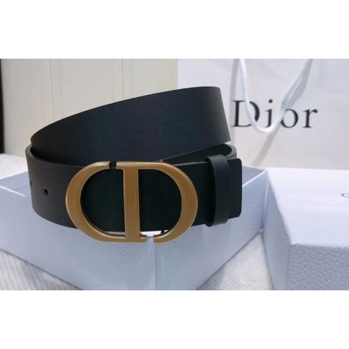 Dior 30 Montaigne 35mm belt With CD logo Buckle in Black Calfskin Leather