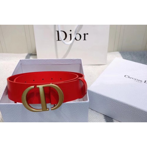Dior 30 Montaigne 35mm belt With CD logo Buckle in Red Calfskin Leather Dior 30 Montaigne 35mm belt With CD logo Buckle in Red Calfskin Leather