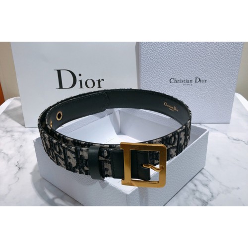 Diorquake Dior Oblique Belt 35mm in blue Dior Oblique jacquard canvas Diorquake Dior Oblique Belt 35mm in blue Dior Oblique jacquard canvas