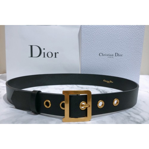 Dior Diorquake Calfskin Belt 35mm in Black Calfskin Leather Dior Diorquake Calfskin Belt 35mm in Black Calfskin Leather