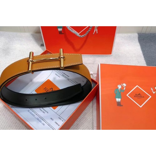 Mens Hermes 38mm H dAncre Reversible belt Gold Buckle in Tan Togo Leather Mens Hermes 38mm H dAncre Reversible belt Gold Buckle in Tan Togo Leather