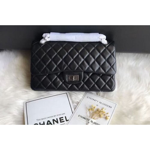 Chanel Flap Original Leather 30225 Bags Black Silver Chain