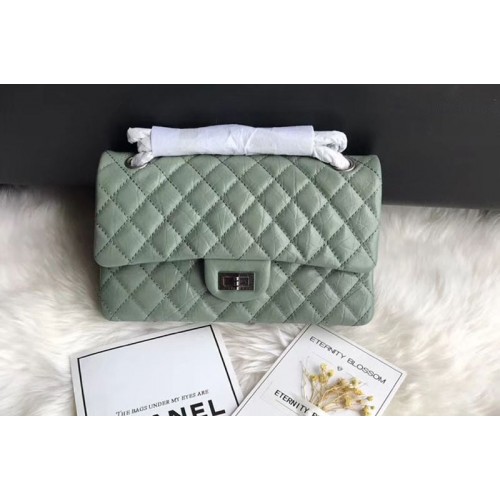 Chanel Flap Original Leather 30225 Bags Green Silver Chain