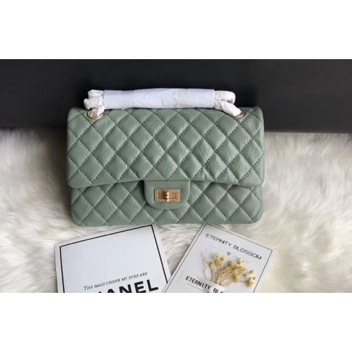 Chanel Flap Original Leather 30225 Bags Green Gold Chain