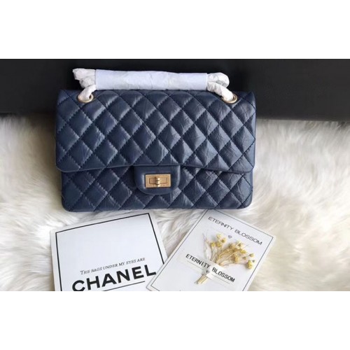 Chanel Flap Original Leather 30225 Bags Blue Gold Chain