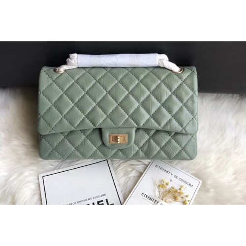Chanel Flap Original Leather 30226 Bags Green Gold Chain