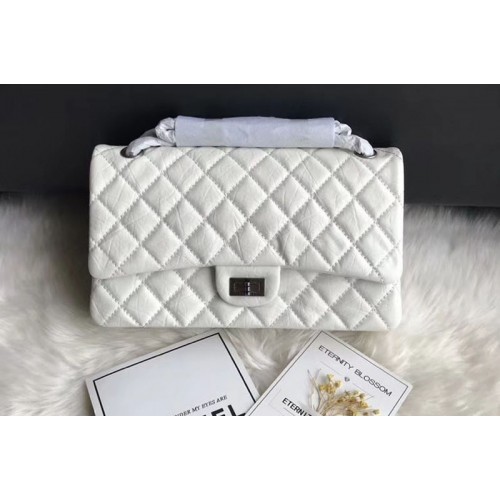 Chanel Flap Original Leather 30226 Bags White Silver Chain