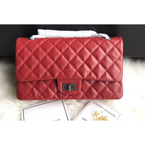 Chanel Flap Original Leather 30227 Bags Red Silver Chain