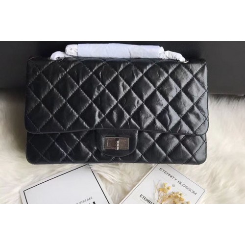 Chanel Flap Original Leather 30227 Bags Black Silver Chain