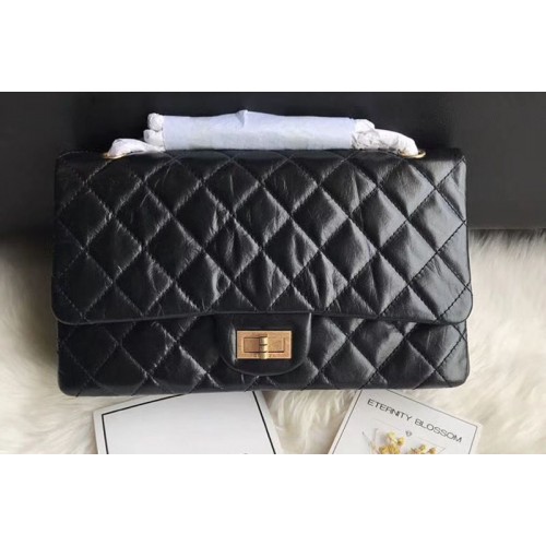 Chanel Flap Original Leather 30227 Bags Black Gold Chain