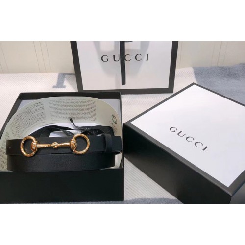 Womens Gucci Leather belt 2cm in Black Leather