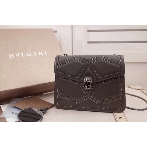 Bvlgari Serpenti Forever Flap Cover Bags Gray Original Leather Bvlgari Serpenti Forever Flap Cover Bags Gray Original Leather