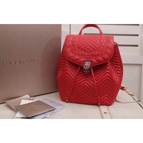 Bvlgari Serpenti Forever Backpack Red Nappa Leather