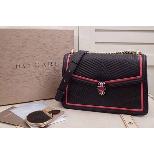 Bvlgari Serpenti Forever Serpenti Diamond Blast Flap Cover Bags Red Black Quilted Nappa Leather Bvlgari Serpenti Forever Serpenti Diamond Blast Flap Cover Bags Red Black Quilted Nappa Leather