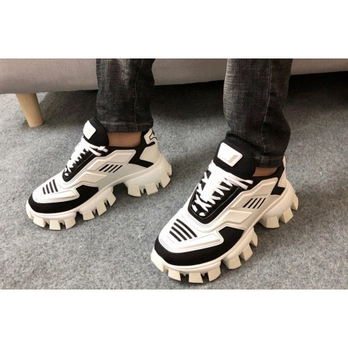 Prada 2EG293 Cloudbust Thunder knit sneakers White Black Fabric Prada 2EG293 Cloudbust Thunder knit sneakers White Black Fabric