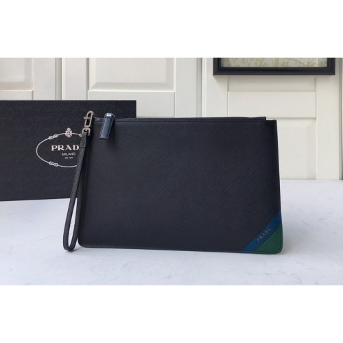 Prada 2NG005 Saffiano Leather Clutch in Black Leather Prada 2NG005 Saffiano Leather Clutch in Black Leather