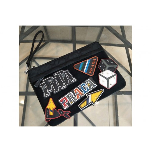 Prada 2NH006 Nylon Pouch With Removed Applique Prada 2NH006 Nylon Pouch With Removed Applique