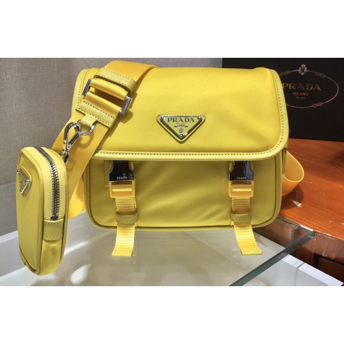 Prada 2VD034 Nylon Cross-Body Bag in Yellow Nylon