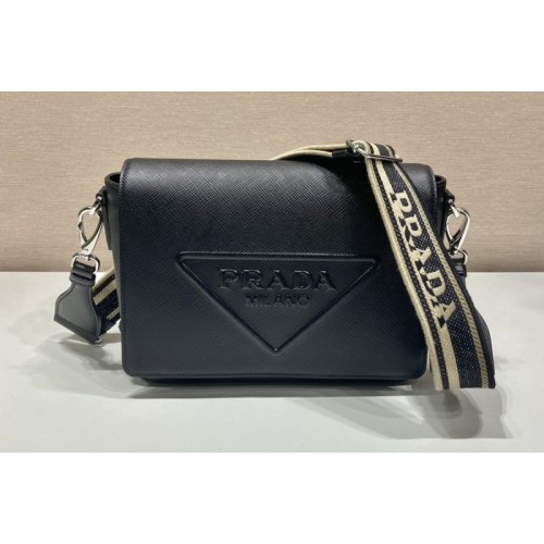 Prada 2VD046 Saffiano leather shoulder bag in Black Leather Prada 2VD046 Saffiano leather shoulder bag in Black Leather