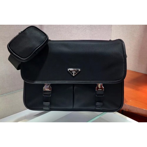 Prada 2VD768 Nylon and Saffiano leather shoulder bags Black Nylon