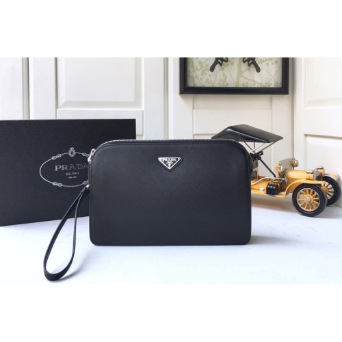 Prada 2VF056 Saffiano Leather Clutch in Black Saffiano leather Prada 2VF056 Saffiano Leather Clutch in Black Saffiano leather