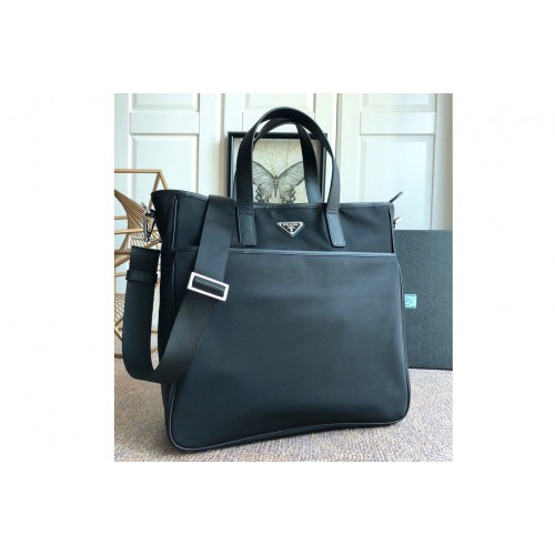 Prada 2VG032 Nylon And Saffiano Leather Tote bag in Black Nylon and Leahter