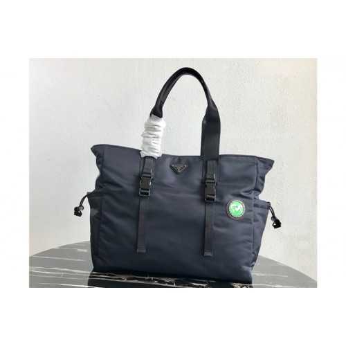 Prada 2VG042 Nylon Tote Bag Blue Nylon