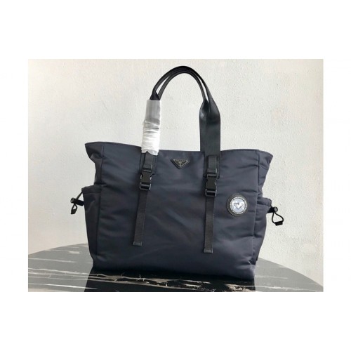 Prada 2VG042 Nylon Tote Bag Blue Nylon
