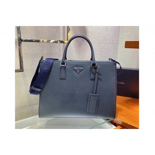 Prada 2VG061 Saffiano Leather Tote Bag in Blue Calf leather