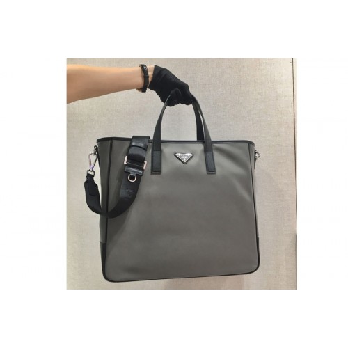 Prada 2VG064 Nylon Tote Bag Gray Nylon Prada 2VG064 Nylon Tote Bag Gray Nylon