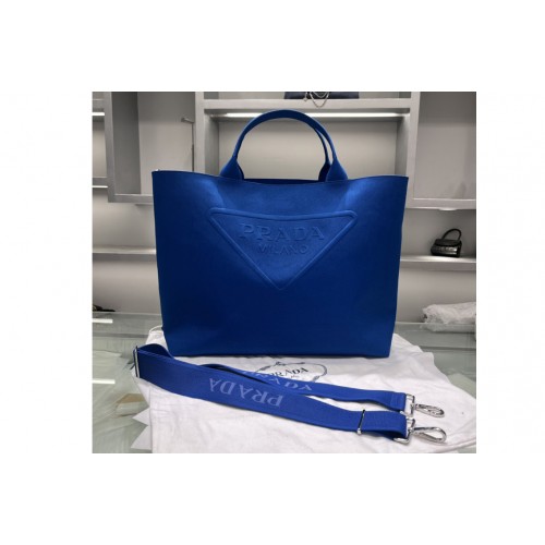 Prada 2VG081 Canvas tote bag on Blue Fabric